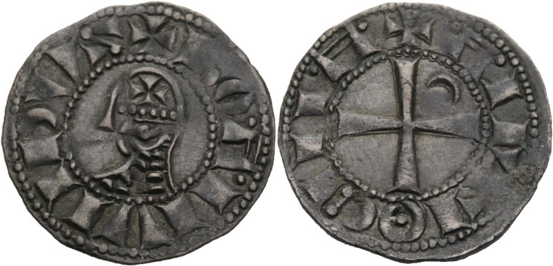 The Principality of Antioch. 
BOHEMOND IV, 1201-1233. Denier. Behelmtes Brustbi...