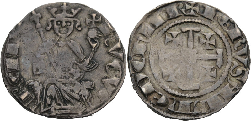 Kingdom of Cyprus. 
HUGH IV 1324-1359. Gros grand. King seated on throne with s...