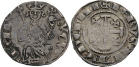 Kingdom of Cyprus. 
HUGH IV 1324-1359. Gros grand. King seated on throne with sceptre and orb, HVGVE - REI DE Rv. Cross of Jerusalem, +IERVSAL'M E D'...