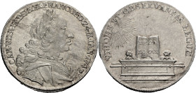 Bayern, Herzogtum, seit 1806 Königreich. 
KARL ALBERT, 1726-1745. Silberabschlag von den Stempeln des Doppeldukaten 1742 auf seine Wahl zum Kaiser in...