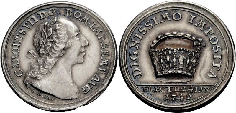 Bayern, Herzogtum, seit 1806 Königreich. 
KARL ALBERT, 1726-1745. Silberabschla...