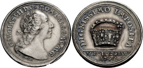 Bayern, Herzogtum, seit 1806 Königreich. 
KARL ALBERT, 1726-1745. Silberabschlag von den Stempeln des Dukaten 1742 (von Oexlein) auf die Wahl zum Kai...