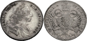 Bayern, Herzogtum, seit 1806 Königreich. 
KARL ALBERT, 1726-1745. Silberabschlag von den Stempeln eines geplanten Doppeldukaten 1742. Belorbeerte geh...
