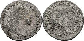 Bayern, Herzogtum, seit 1806 Königreich. 
MAXIMILIAN III. JOSEPH, 1745-1777. 6 Kreuzer 1745 auf das Vikariat. Büste n. r. Rv. Ungekrönter Doppeladler...
