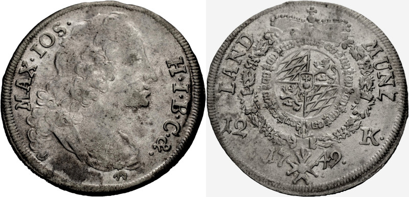 Bayern, Herzogtum, seit 1806 Königreich. 
MAXIMILIAN III. JOSEPH, 1745-1777. 12...