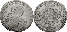 Brandenburg/-Bayreuth, Markgrafschaft. 
FRIEDRICH, 1735-1763. 30 Kreuzer 1753. Geharnischtes Brustbild n. r. Rv. Gekröntes Wappen. 30 mm. Schön&nbsp;...