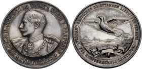 Brandenburg/-Preussen, Markgrafschaft, seit 1701. 
WILHELM II., 1888-1918. Medaille o. J. (o. Sign.), Prämie des Verbandes Deutscher Brieftauben-Lieb...