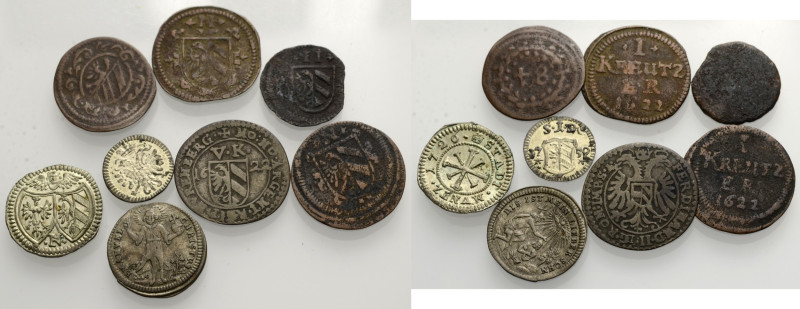 Nürnberg, Stadt. 
LOT: Kipper 5 Kreuzer 1622; Kreuzer 1726; CU-Kreuzer 1622 (2)...