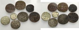Nürnberg, Stadt. 
LOT: Kipper 5 Kreuzer 1622; Kreuzer 1726; CU-Kreuzer 1622 (2); Dreier 1621, Zweier; Pfennig 1759; Kerzendreier. Kellner&nbsp;192,&n...