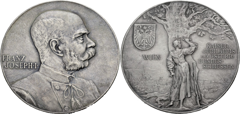 FRANZ JOSEPH I., 1848-1916. Medaille 1898 (von Anton Scharff) zum Kaiser-Jubiläu...