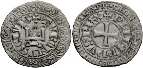 Frankreich/-Königliche Münzen. 
PHILIPPE IV LE BEL, 1285-1314. Gros tournois à l'O long. +TVR0NVS CIVIS* Rv. +PhILIPPVS REX (Fuß des L endet in einen...