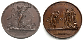 Frankreich/-Königliche Münzen. 
PREMIER EMPIRE, 1804-1814. Bronzemedaille 1805 (von Brenet und Galle) auf die Schlacht bei Wertingen und das Geschenk...