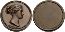 Frankreich/-Königliche Münzen. 
PREMIER EMPIRE, 1804-1814. Bronzemedaille (1808, n. r.von Andrieu). Diademierter Kopf der Elisa Bonaparte Baciocchi, ...