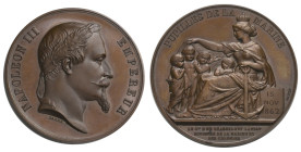 Frankreich/-Königliche Münzen. 
SECOND EMPIRE, 1852-1870. Bronzemedaille 1862 (von Barre), auf die Eröffnung des Marine-Waisenhauses in Brest. Belorb...