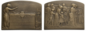 Frankreich/-Königliche Münzen. 
TROISIEME REPUBLIQUE, 1871-1940. Bronzeplakette 1912 (von F. Vernon) auf den Bau der Pariser Untergrundbahn. Stadtans...