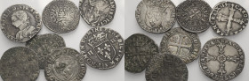 Frankreich/-Königliche Münzen. 
LOT. PHILIPP IV., Gros tournois; PHILIPP VI., Gros \'e0 la fleur de lis; CHARLES VI., Blanc dit Gu\'e9nar; HENRI II.,...