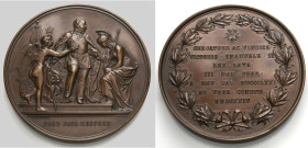 Italien/-Casa Savoia. 
VITTORIO EMANUELE II, Re d'Italia, 1861-1878. Bronzemedaille 1871 (von C. Moscetti) auf die Verlegung des Regierungssitzes von...