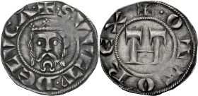 Italien/-Lucca (Toscana). 
OTTO IV., 1198-1215. Grosso. +.S.VVLT9. DE LVCA. Das heilige Antlitz. Rv. +.OTTO REX. Monogramm. 20 mm; 1,75 g. MIR&nbsp;1...