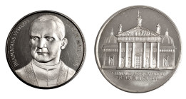 Litauen. 
REPUBLIK seit 1990. Medaille 1989 (signiert PG) auf die Weihe der Kathedrale St. Stanislaus in Vilnius am 5. Februar 1989. Brustbild Jurgis...