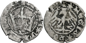 Polen, Königreich. 
WLADISLAW JAGELLO, 1386-1434. Halbgroschen o. J., Krakau. Krone, darunter Buchstabe n Rv. Adler. 22 mm; 1,83 g. Gum.&nbsp;416. . ...