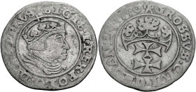 Polen, Königreich. 
SIGISMUND I., 1506-1548. Groschen 1540 für Danzig. Gekrönte Büste n. r. Rv. Gekröntes Wappen von Danzig. 23 mm; 1,85 g. Gum.&nbsp...