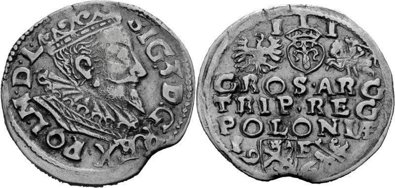 Polen, Königreich. 
SIGISMUND III., 1587-1632. Dreigröscher 1596, Lublin. Gekrö...