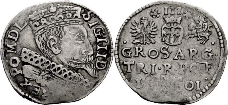 Polen, Königreich. 
SIGISMUND III., 1587-1632. Dreigröscher 1601, Fraustadt (Ws...