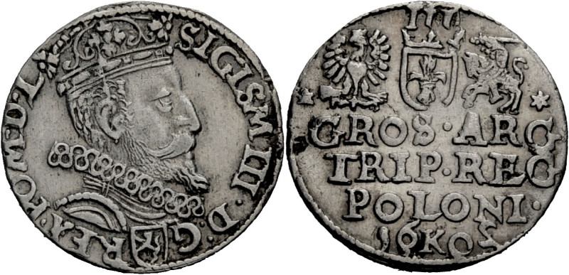 Polen, Königreich. 
SIGISMUND III., 1587-1632. Dreigröscher 1602, Krakau. Gekrö...