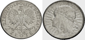 Polen, Königreich. 
REPUBLIK, 1919-1939. 2 Zlote 1934. Gekrönter Adler. Rv. Kopf der Königin Jadwiga n. l. vor Ähren. KM&nbsp;20. . 

Vorzüglich...