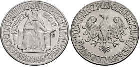 Polen, Königreich. 
VOLKSREPUBLIK, 1945-1989. Probe 10 Zloty 1964 zum 600jährigen Bestehen der Jagiello-Universität. Thronender König Kasimir von vor...