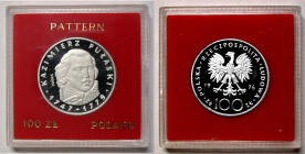 Polen, Königreich. 
VOLKSREPUBLIK, 1945-1989. Probe 100 Zloty 1976. Büste Kazimierz Pulaski, PRÓBA. Rv. Adler. 32 mm; 16,5 g. KM&nbsp;PR&nbsp;366a. ....