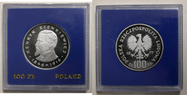 Polen, Königreich. 
VOLKSREPUBLIK, 1945-1989. 100 Zloty 1977. Kopf des Schriftstellers Henryk Sienkiewicz. Rv. Adler. 32 mm; 16,5 g. KM&nbsp;88. . 
...