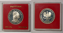 Polen, Königreich. 
VOLKSREPUBLIK, 1945-1989. Probe 100 Zloty 1979. Büste des Komponisten Henryk Wieniawski n. l., PRÓBA Rv. Adler. 32 mm; 16,5 g. KM...