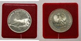 Polen, Königreich. 
VOLKSREPUBLIK, 1945-1989. 100 Zloty 1979. Luchs n. l. Rv. Adler. 32 mm; 16,5 g. KM&nbsp;104. . 

Polierte Platte