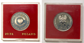 Polen, Königreich. 
VOLKSREPUBLIK, 1945-1989. Probe 20 Zloty 1979 Gesundheitscenter, PRÓBA. Rv. Adler. Cu-Ni, 28 mm. KM&nbsp;PR&nbsp;343. . 

Polie...