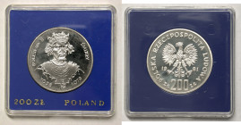 Polen, Königreich. 
VOLKSREPUBLIK, 1945-1989. 200 Zloty 1981. Boleslaw II. mit Königskrone. Rv. Adler. 32 mm; 17,6 g. KM&nbsp;125. . 

Polierte Pla...