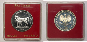 Polen, Königreich. 
VOLKSREPUBLIK, 1945-1989. Probe 100 Zloty 1981. Pferde, PRÓBA. Rv. Adler. 32 mm; 16,5 g. KM&nbsp;Pr&nbsp;448. . 

Polierte Plat...