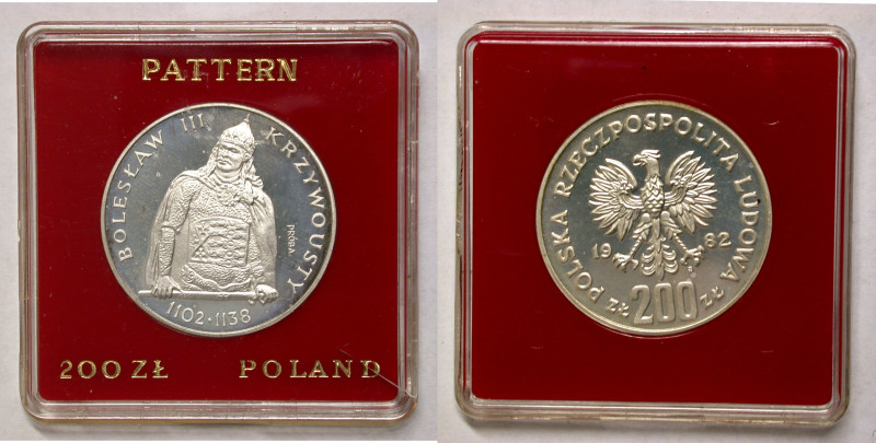 Polen, Königreich. 
VOLKSREPUBLIK, 1945-1989. Probe 200 Zloty 1982. Hüftbild Bo...