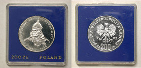 Polen, Königreich. 
VOLKSREPUBLIK, 1945-1989. 200 Zloty 1982. Büste Boleslaws III. schräg n. l. Rv. Adler. 32 mm; 17,6 g. KM&nbsp;132. . 

Polierte...