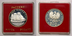 Polen, Königreich. 
VOLKSREPUBLIK, 1945-1989. Probe 500 Zloty 1982. Segelschiff, PRÓBA. Rv. Adler. 32 mm; 16,5 g. KM&nbsp;Pr&nbsp;477. . 

Polierte...