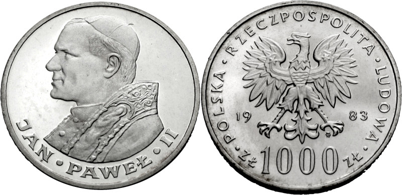 Polen, Königreich. 
VOLKSREPUBLIK, 1945-1989. 1000 Zloty 1983 auf den Besuch de...