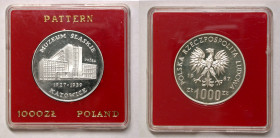 Polen, Königreich. 
VOLKSREPUBLIK, 1945-1989. Probe 1000 Zloty 1987. Schlesisches Museum in Kattowitz, PRÓBA. Rv. Adler. 32 mm; 16,5 g. KM&nbsp;Pr&nb...