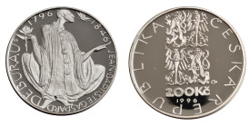 Tschechoslowakei. 
TSCHECHISCHE REPUBLIK seit 1993. 200 Kronen 1996 auf den 200. Geburtstag des tschechisch-französischen Pantomimen Jean-Gaspard Deb...