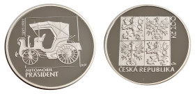 Tschechoslowakei. 
TSCHECHISCHE REPUBLIK seit 1993. 200 Kronen 1997 auf den 100. Jahrestag des Beginns der Automobilproduktion in der Nesselsdorfer W...