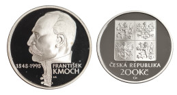 Tschechoslowakei. 
TSCHECHISCHE REPUBLIK seit 1993. 200 Kronen 1998 auf den 150. Geburtstag von Frantisek Kmoch, Komponist tschechischer Marschmusik....