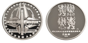 Tschechoslowakei. 
TSCHECHISCHE REPUBLIK seit 1993. 200 Kronen 1999 auf das 50jährige Bestehen der Nato. KM&nbsp;34. . 

Proof