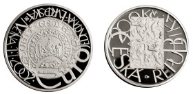 Tschechoslowakei. 
TSCHECHISCHE REPUBLIK seit 1993. 200 Kronen 2002 auf die Einführung des Euro. KM&nbsp;54. . 

Proof
