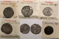 LOTS. 
BALKAN. Mittelalterliche Münzen von Serbien und Bulgarien, dazu eine Kupfermünze von Ragusa. 7 Stück. 3 Stück gelocht.. 

Meist sehr schön...