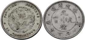 China. 
Fu-Kien. 
KUANG-HSU, 1875-1908. 5 Cents = 3,6 Candareens o. J. (1903-1908). Four characters at top. 16 mm; 1,31 g. Kann&nbsp;131, KM&nbsp;Y#...