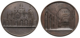 Medailleure. 
WIENER, JACQUES, * 1815 Kamp-Lintfort, + 1899. Bronzemedaille o. J. (1850). Der Dom San Marco in Venedig. Außenansicht mit den antiken ...